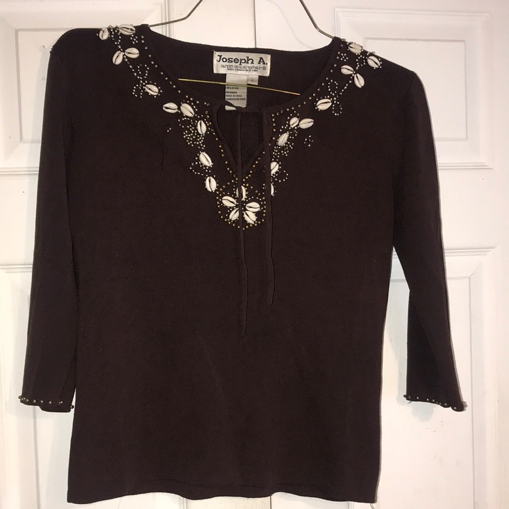 Women's Embellished Cowrie Shell Top